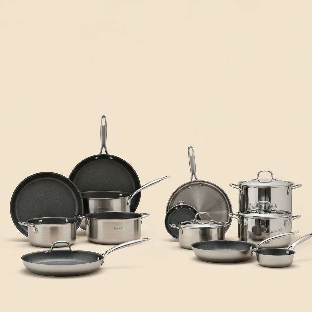 Thermo-Clad and All-Clad cookware sets compared side by side